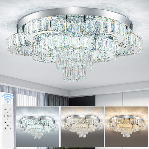 Hongnuofc Candelabros Led De Cristal De 21 Pulgadas Con Cont