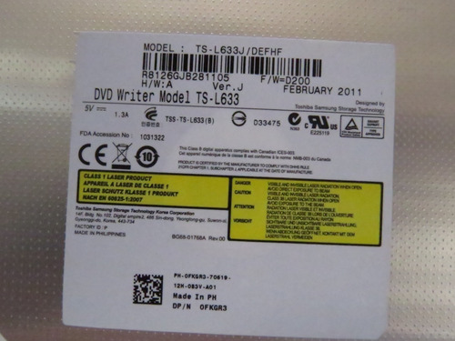 Leitor De Cd E Dvd Para Notebook Dell Vostro 3500