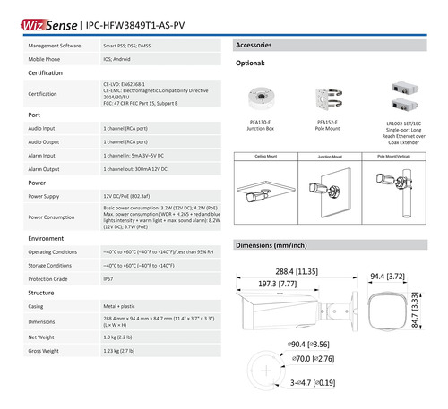 Dahua Oem Tioc 8mp Disuasión Activa Focal Fijo Ai Wizsense N