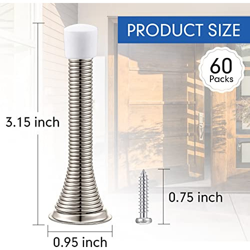 Tapones De Puerta Con Resorte Para Montaje En Pared, 60 Unid