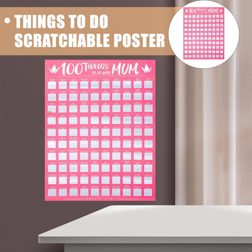 Póster Para Rascar La Lista De Deseos 100 Cosas Que Hacer Co