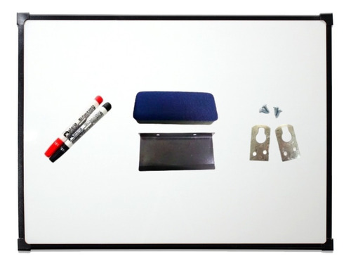 Pizarra Blanca 80x120 Borde Metal + Accesorios