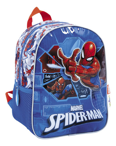 Spiderman mochila 12 espalda tech azul Wabro
