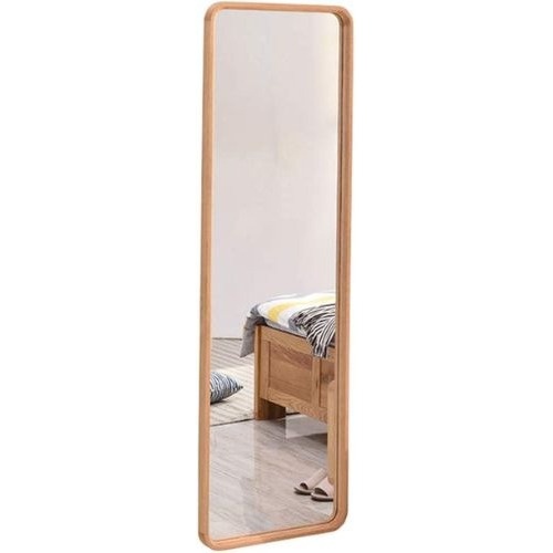 Espejo 120 X 30 Cm Alto Dormitorio Marco Marron Oferta Mli