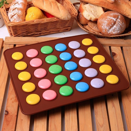 Imagen 5 de 9 de Placa Molde De Silicona Macarons X30 Cavidade Repostería