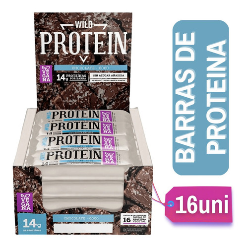 Barra Wild Protein Suplemento Chocolate Coco - 16 Unidades