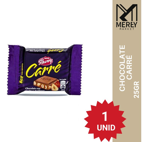 Chocolate Carré Avellana 25gr. Mereymarket