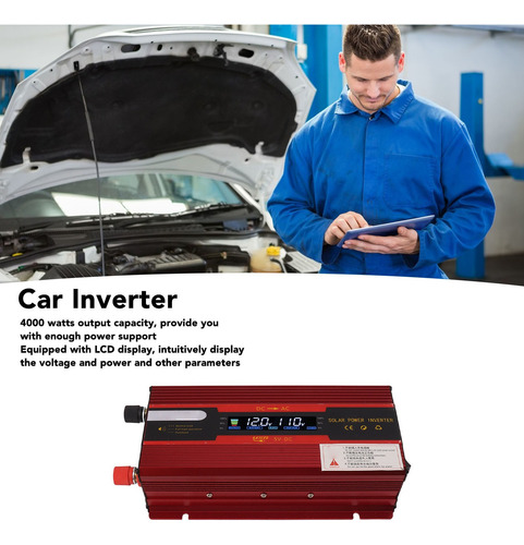 Inversor De Corriente 4000w 12v A110v Convertidor Para Auto