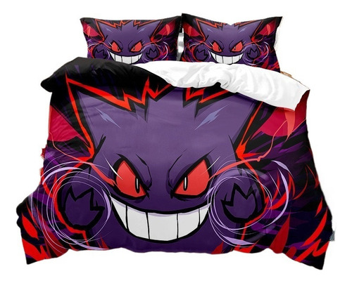 . Poke Gengar Dibujos Animados Juego De Cama Individual