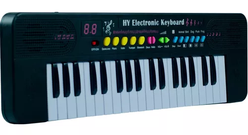 Piano Teclado Infantil com Microfone e Suporte Banquinho Importway