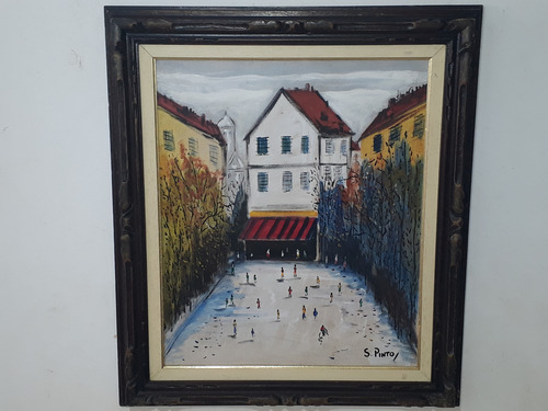 2416- Sylvio Pinto Ost. 62x71cm Com Moldura - Paris. (Usado)