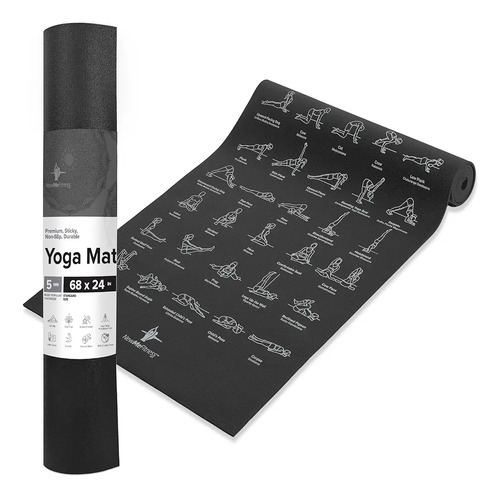 Alfombrilla De Yoga Con 70 Posturas Instructivas Ilustradas