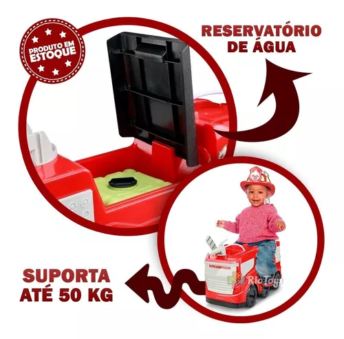 Caminhao Bombeiro Gigante Brinquedo Infantil Lança Agua