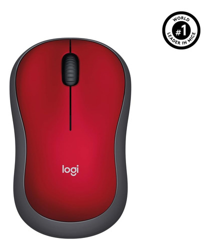 Ratón Óptico Inalámbrico Logitech M185 De 24 Ghz, Rojo