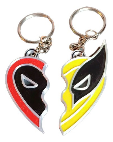 Llavero Deadpool X Wolverine Pareja Regalo Gamer Corazón