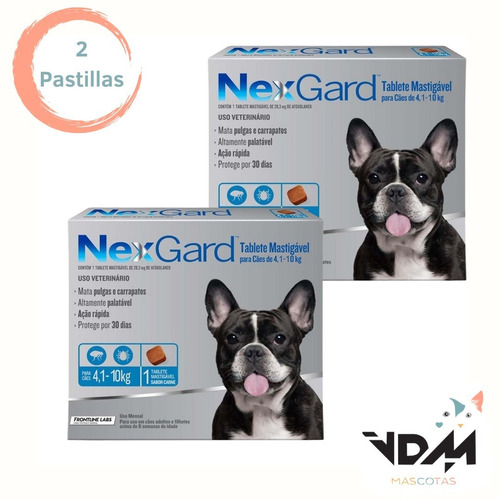 Pastilla Antipulgas Nexgard 2comp- 4kg A 10kg (60 Días) Vdm 