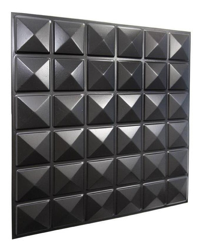 Kit de 5 pirámides negras para revestimiento de pared de PVC en 3D