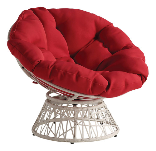 Osp Home Furnishings  Silla Papasan De Mimbre Con Giro D.