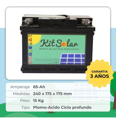 Kit Solar Completo Con Paneles 2x80w Bateria 65a Energia K14