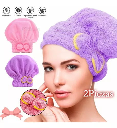 Comprar Toalla de secado de pelo de microfibra, gorro de ducha