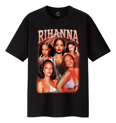 Rihanna Hip Hop Playera Unisex Buzón Negro