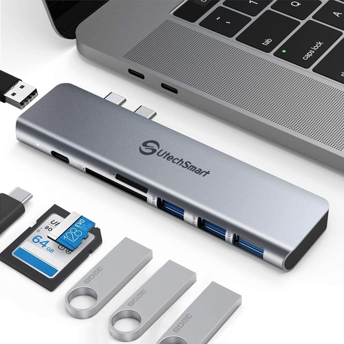 Usb C Hub, Multiport Usb C Adapter, Aluminum Thunderbolt 3 T