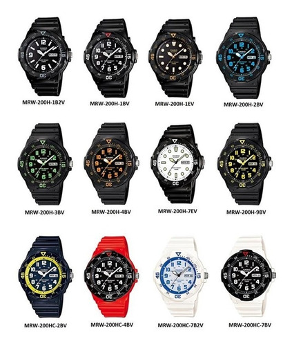 Reloj Casio Sumergible 100 Mts. M 200 Colores De Caballero