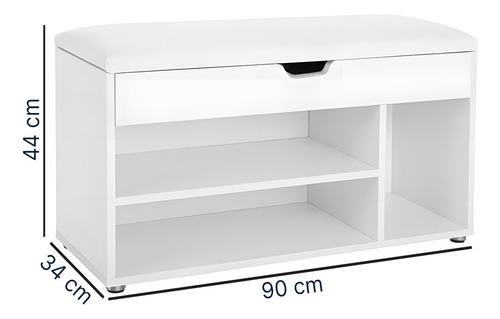 Zapatera Baúl Multifuncional C/ Asiento Sire Blanco 7 Pares