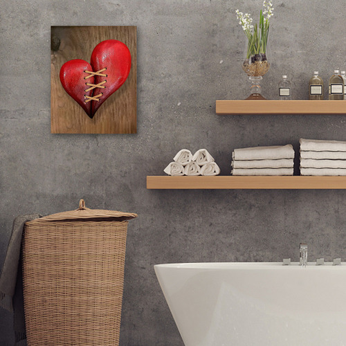 Tee Escultura De Pared De Madera Cosida En Forma De Corazón