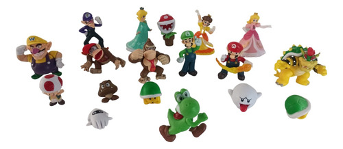 Figuras Acción Colección Videojuego Mario Bross Set X18 6cm