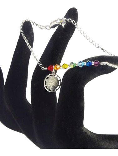 Pulsera Swarovski Elements 7 Chakras Árbol Vida Plata Regalo