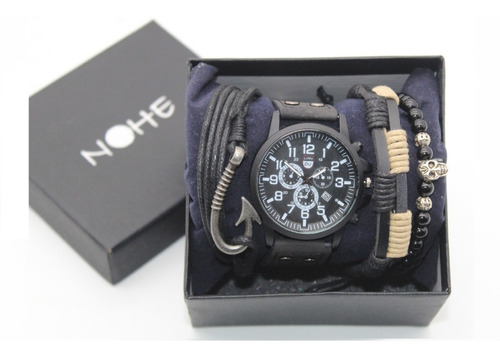 Set Para Hombre, Reloj, Tipo Militar, Cartera, Estuche