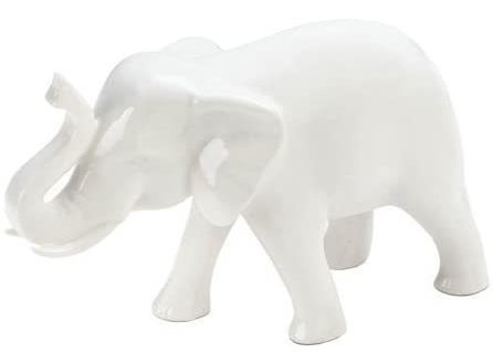 Pequeño Elefante De Cerámica Color Blanco