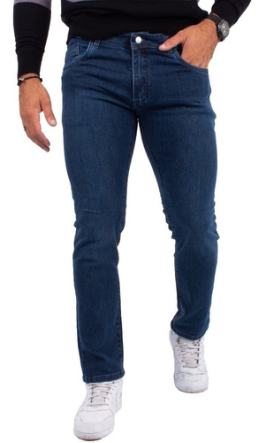Imagen 1 de 5 de Pantalon Jean Recto Hombre Rígido Premium