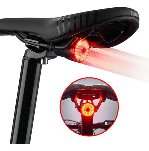 Luz De Bicicleta Led Con Sensor De Freno Recargable Usb 