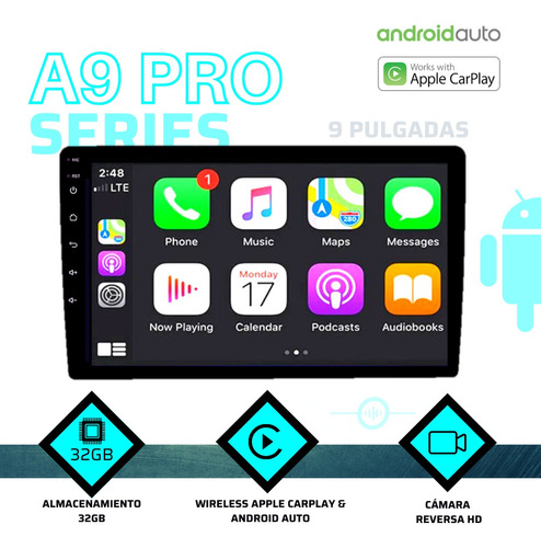 Reproductor Carro Pantalla Android A9pro 32gb Gps Bluetooth