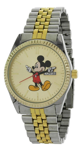 Reloj Analógico Mickey Mouse Con 3 Manecillas En Dos Tonos