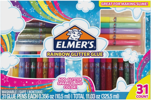 Set De Adhesivos Con Glitter Elmer's Para Slime X31 Piezas