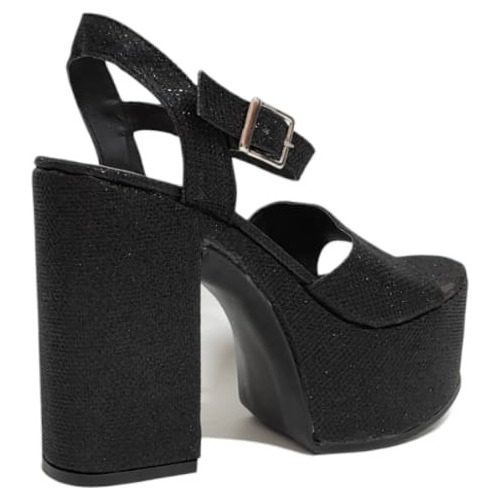 Sandalias París Glitter Black