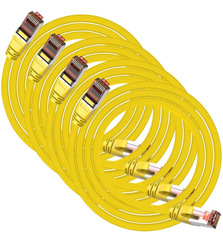 Cables De Datos, Mxeyp-004, 4pzas, 3m, Amarillo, 1gbps, Cat6