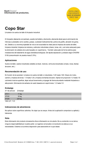 Koch Chemie Limpiador Pisos Taller E Industrias Concentrado 