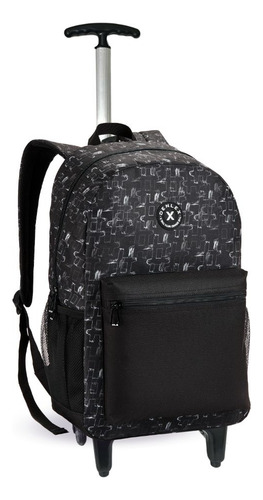 Mochila Rodinha Juvenil Meninos Reforçada Escolar Faculdade Cor Preto