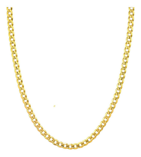 Cadena Barbada Cubana Cuban Oro 10k Kilates 55cm 3mm Italy Color Dorado
