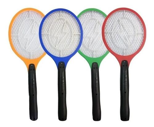 Raquete Elétrica Mata Mosca Recarregável Mosquitos - 3 Uni
