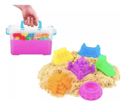 Arena Mágica 1 Kilo Con Moldes Y Piscina Inflable Para Niños