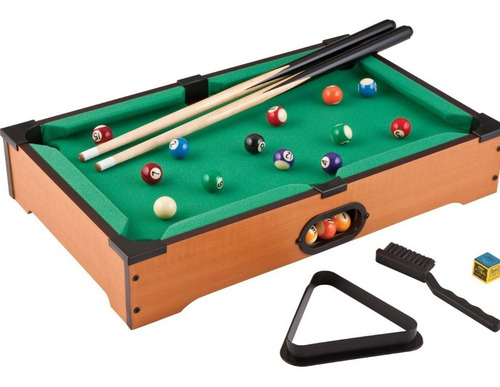 Juego Mesa Billar 51x32x9.5cm Mini 2 Tacos 48cm Bolas 2.5cm