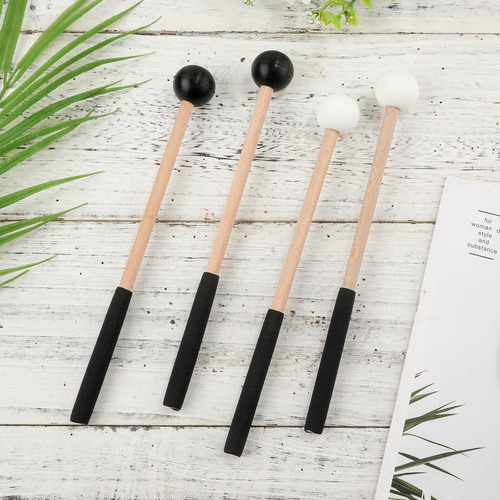 2 Pares De Mallets De Xilófono 21.84 Cm Goma Madera