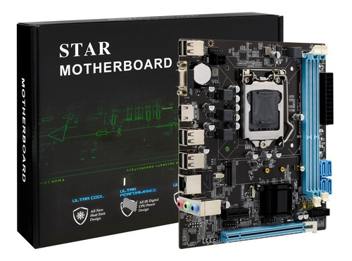 Imagen 1 de 4 de Tarjeta Madre H61 Star Socket Intel Lga1155 Ddr3 Hdmi Vga M2