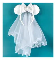 Comprar Tiara Minnie Luxo Noivinha Carnaval Noiva Com Véu Original