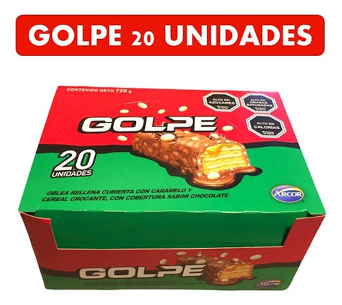 Oblea Galletas Golpe Caramelo Cereal De Chocolate 20 Unidad